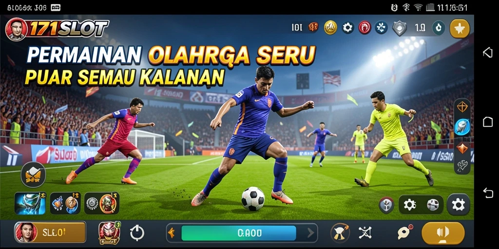 Screeenshot utama 171SLOT menunjukkan gameplay olahraga yang mendebarkan.