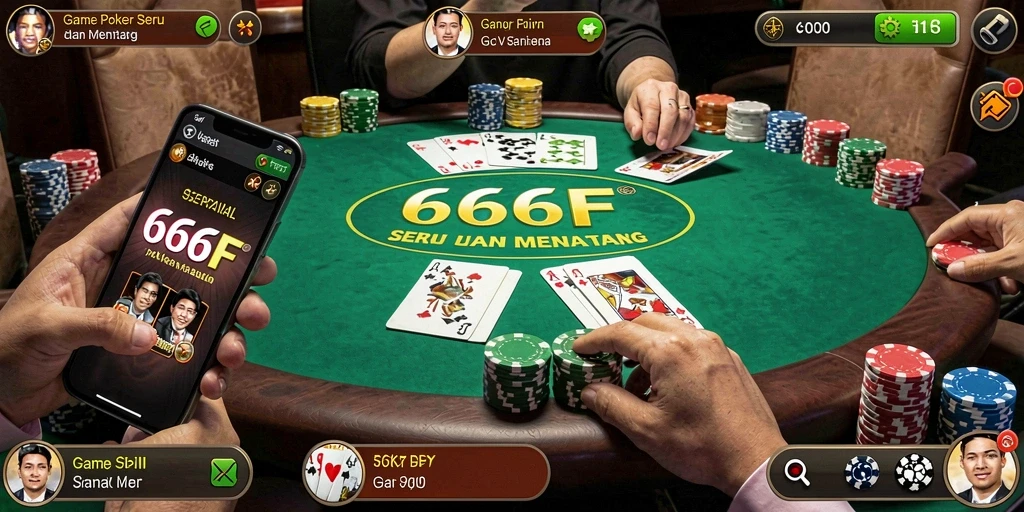 Screenshot gameplay poker yang mendebarkan di 666F.