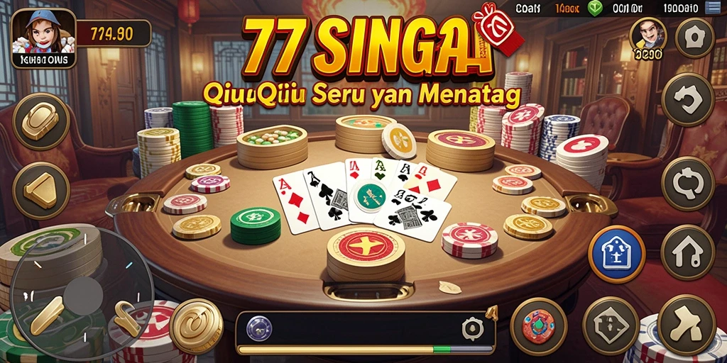 Tampilan gameplay seru dari permainan QiuQiu 77SINGA.