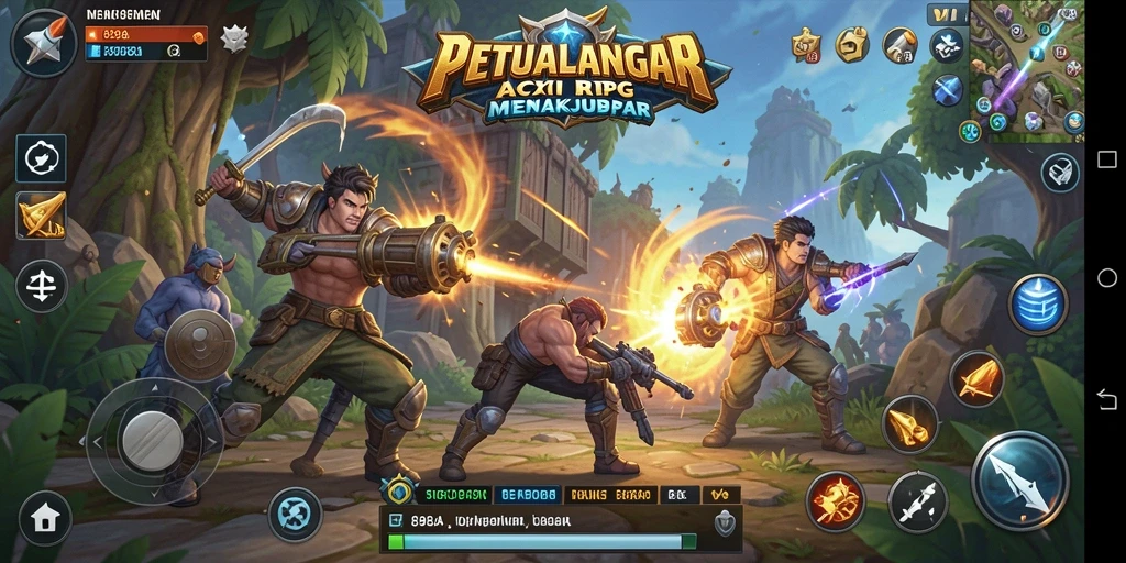 Tampilan mendebarkan dari gameplay ARPG 898A yang penuh aksi.