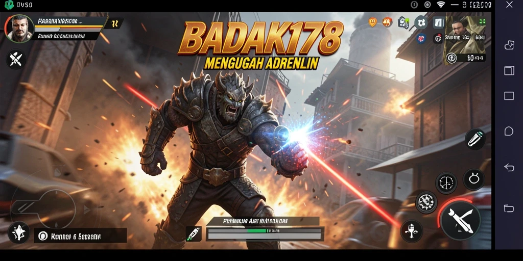 Screenshot menampilkan aksi mendebarkan dalam BADAK178.