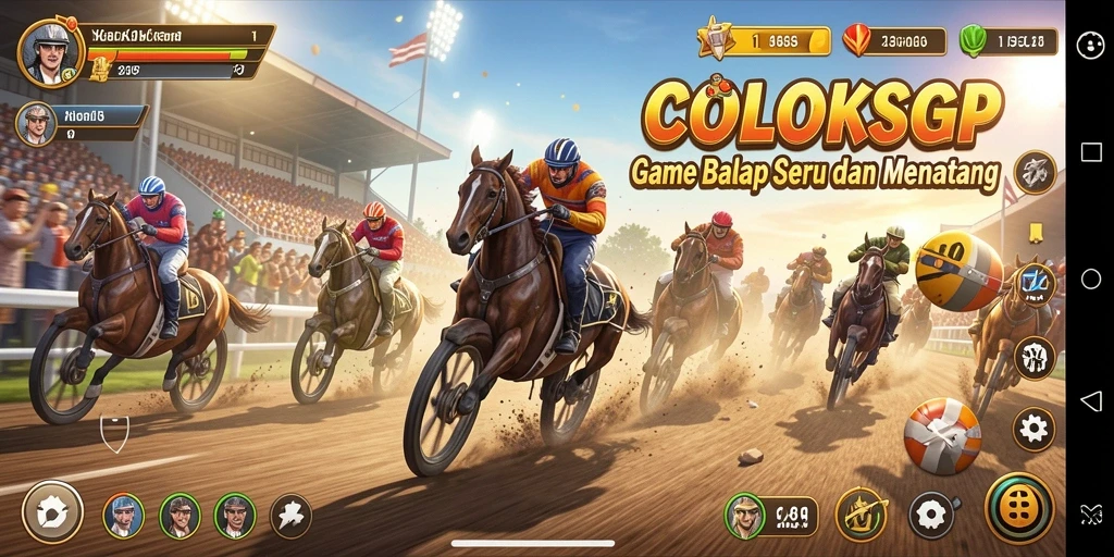 Tampilan gameplay balap yang mendebarkan di COLOKSGP.