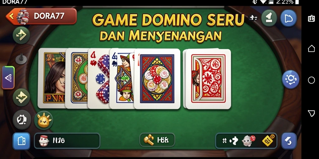 Screenshot DORA77 menunjukkan gameplay seru dalam permainan Domino.