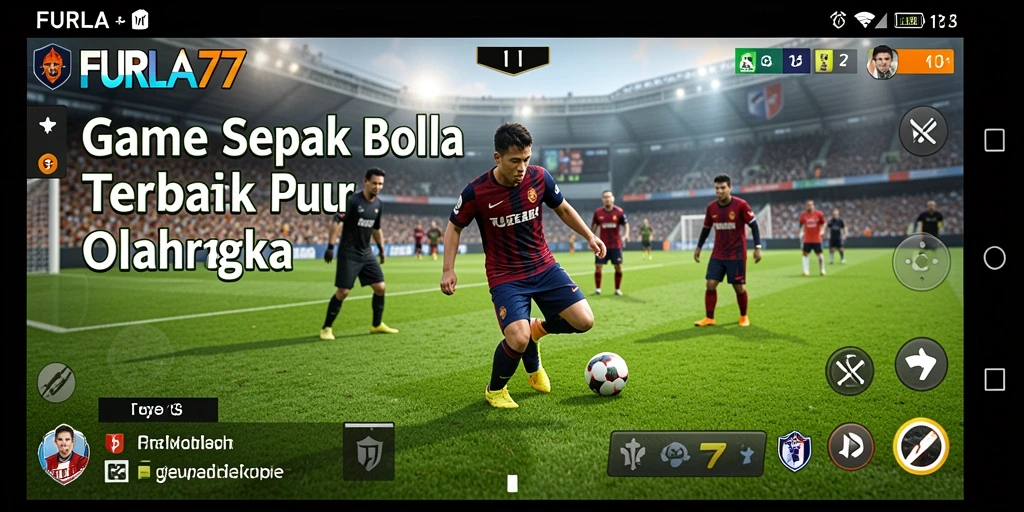 Screenshot FURLA77 menampilkan aksi seru di lapangan sepak bola.