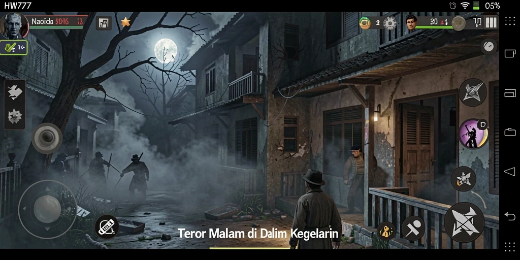 Tangkapan layar menggambarkan momen menakutkan di dalam kegelapan HW777.