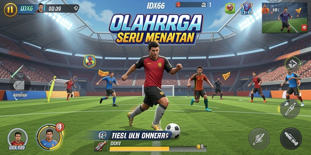 Tampilan seru dari gameplay IDX66 yang penuh aksi olahraga.