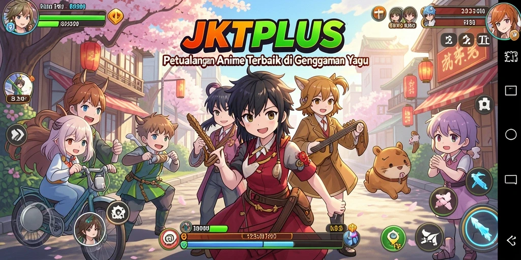 Tampilan gameplay seru dalam JKTPLUS dengan karakter Anime yang menawan.