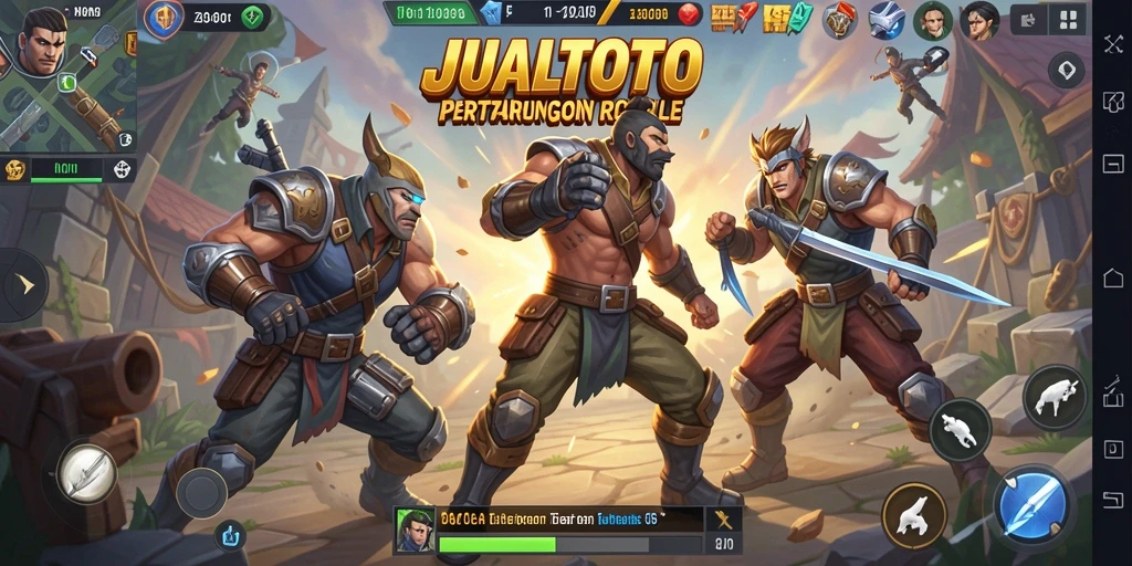 Screenshot gameplay menegangkan dari JUALTOTO dengan aksi Battle Royale.