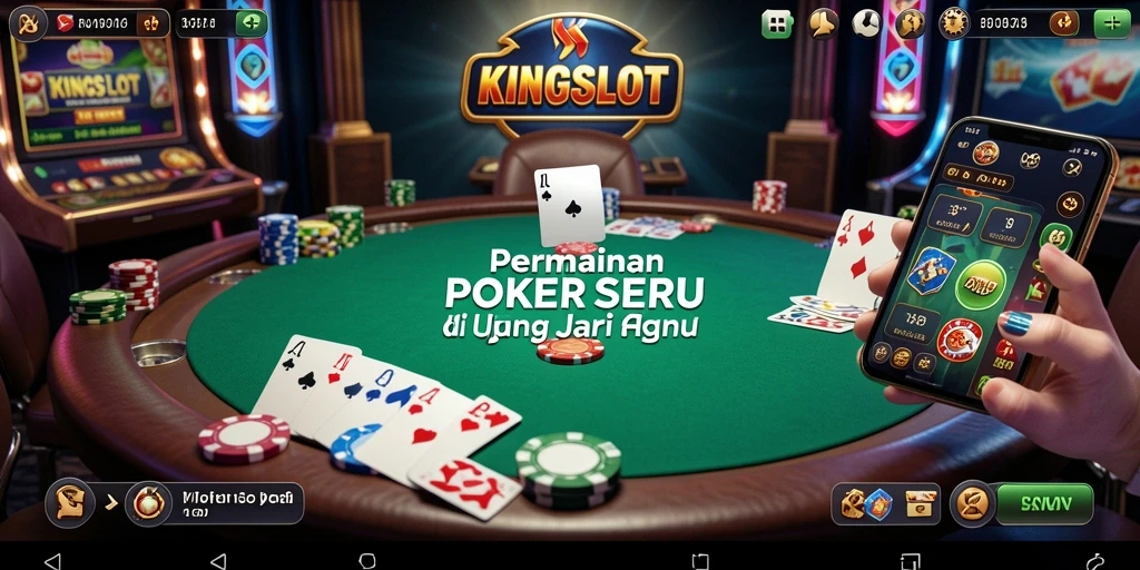 Tampilan gameplay KINGSLOT dengan suasana Poker yang seru.