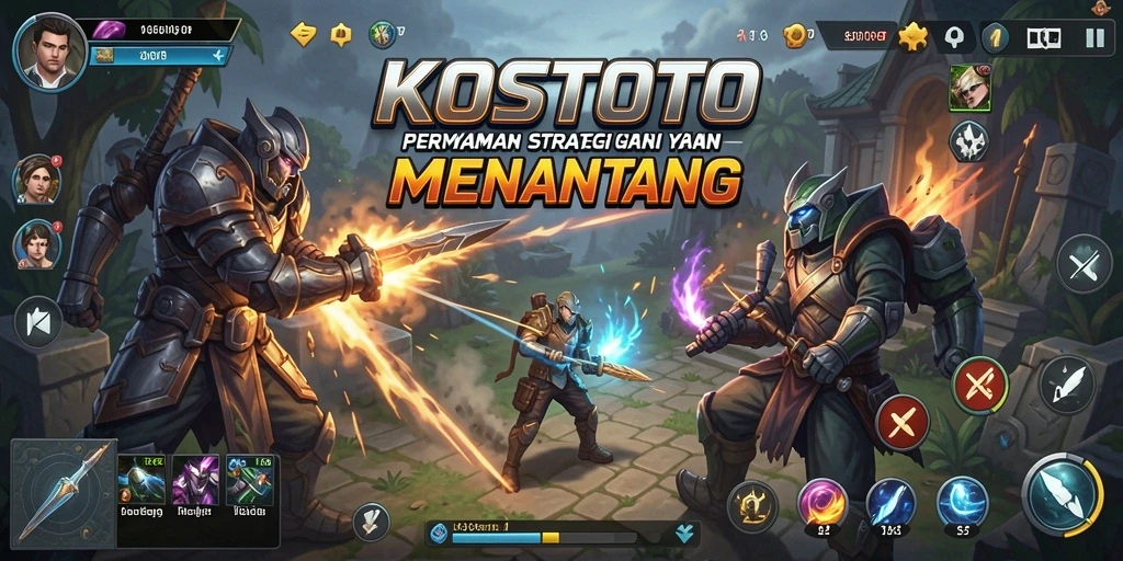 Tampilan gameplay KOSTOTO yang penuh strategi dan taktik.