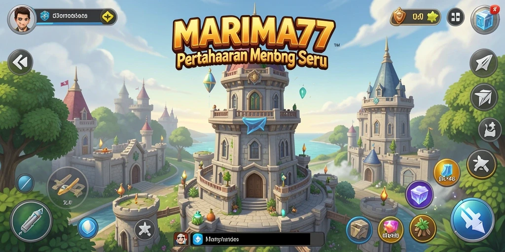 Tangkapan layar dari gameplay seru Tower Defense di MARIMA77.