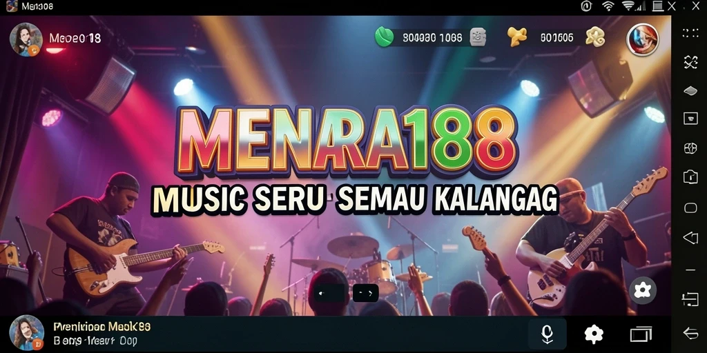 Screenshot MENARA188 menampilkan pemain menikmati permainan musik yang interaktif.