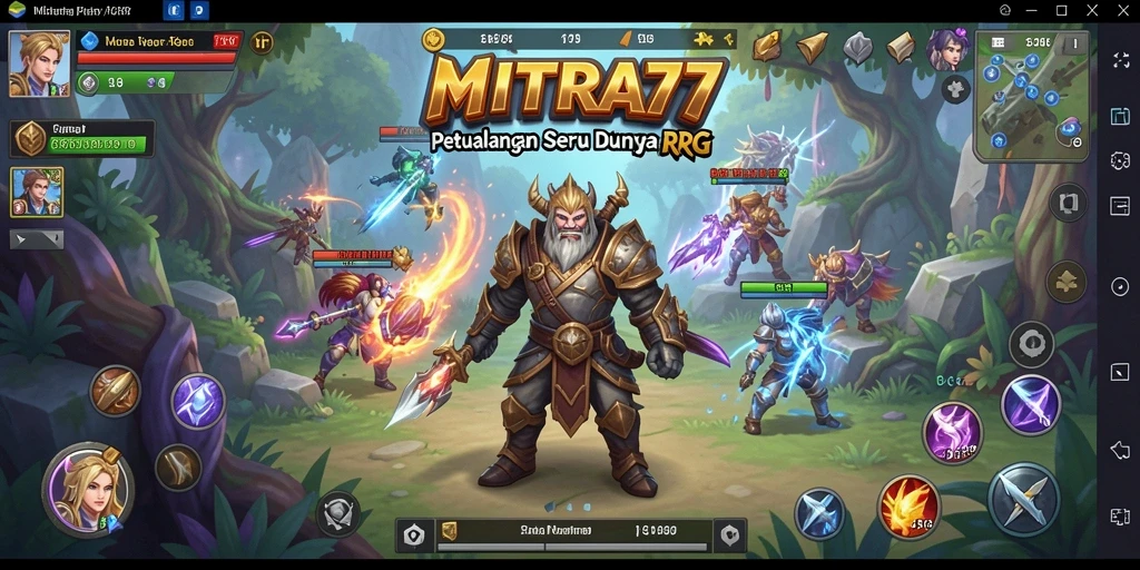 Screenshot gameplay MITRA77 menampilkan momen pertempuran seru di RPG.