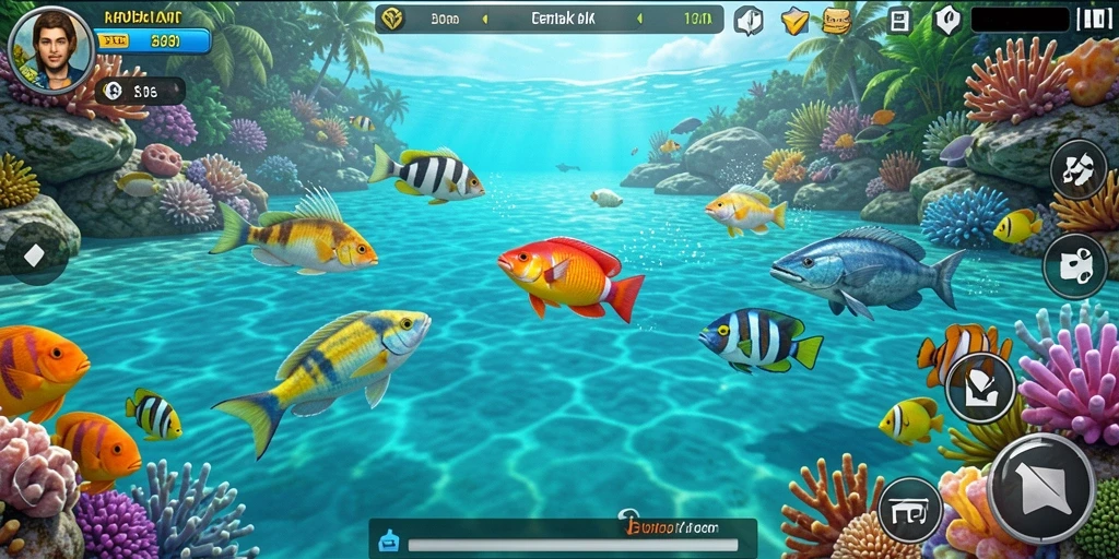 Screenshot MPOID menampilkan gameplay seru Tembak Ikan.