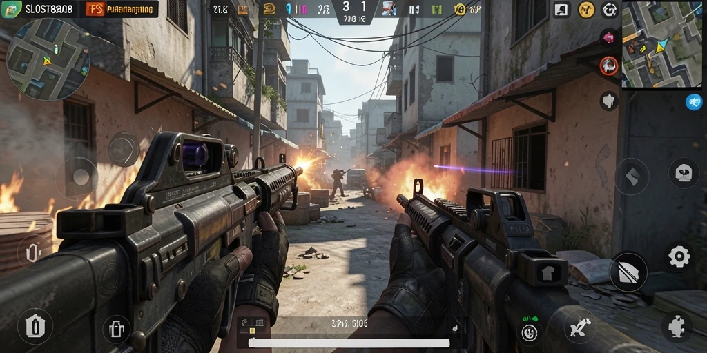Tampilan gameplay FPS yang mendebarkan dari SLOST8808.