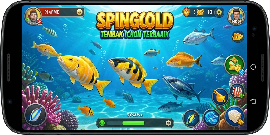 Tampilan gameplay SPINGOLD yang seru dan penuh aksi Tembak Ikan.