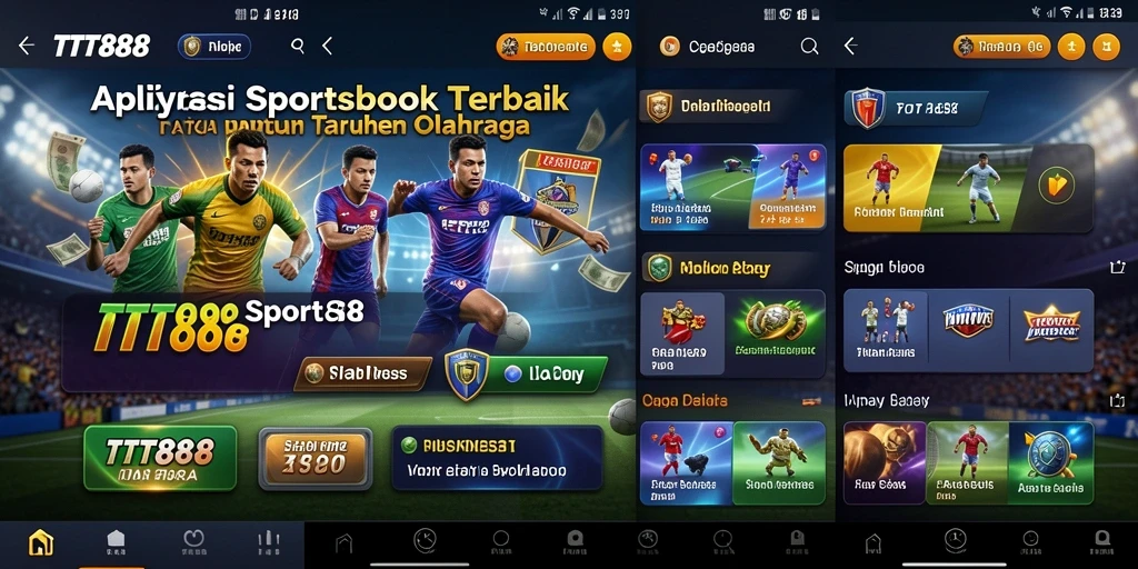 Tampilan utama TTT888 dengan fitur taruhan olahraga yang menarik.
