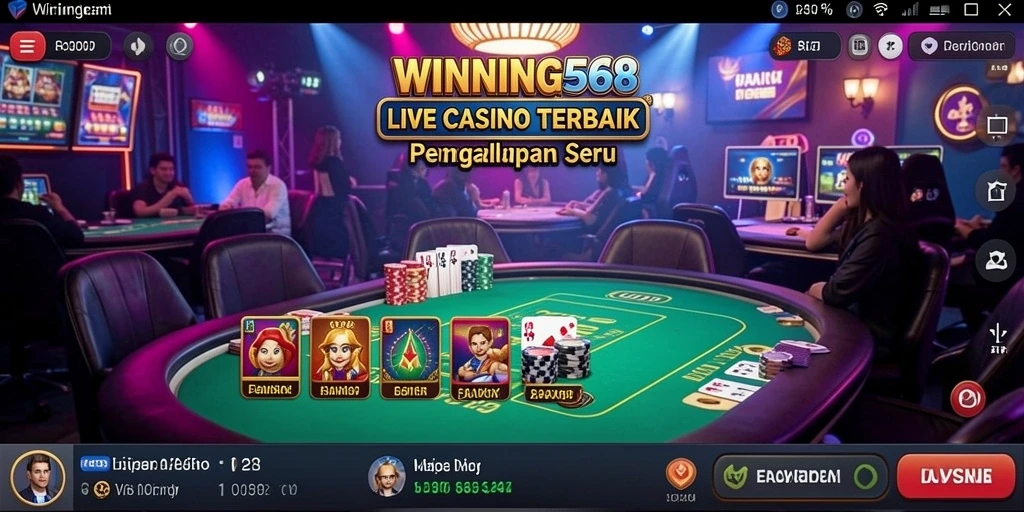 Tampilan gameplay Live Casino yang menarik dan interaktif dalam WINNING568.